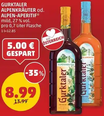 PENNY GURKTALER ALPENKRÄUTER od. ALPEN-APERITIF Angebot