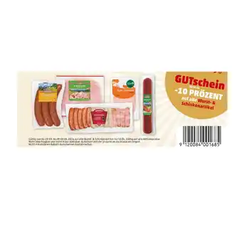PENNY GUTschein für 50 Ös -10 PRÖZENT auf alle Wurst- & Schinkenartikel Penny Angebot