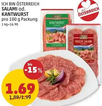 PENNY SALAMI od. KANTWURST 100g Angebot