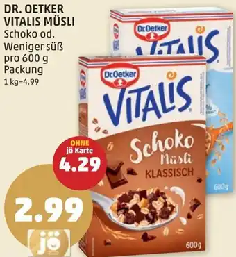 PENNY DR. OETKER VITALIS MÜSLI Angebot