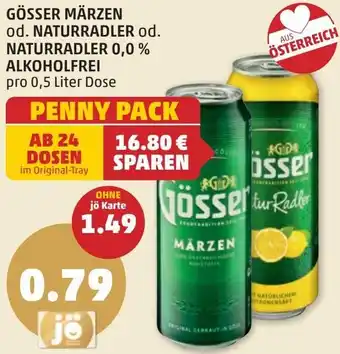 PENNY GÖSSER MÄRZEN od. NATURRADLER od. NATURRADLER 0,0 % ALKOHOLFREI Angebot