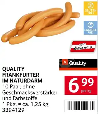 Transgourmet QUALITY FRANKFURTER IM NATURDARM Angebot