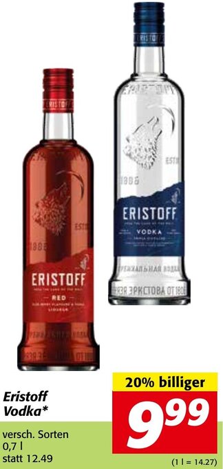 Strasser Markt Eristoff Vodka Angebot