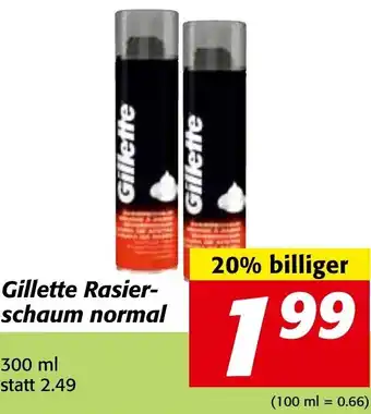 Strasser Markt Gillette Rasier Shaum Normal 300 ml Angebot