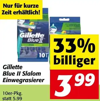Strasser Markt Gillette Blue II Slalom Einwegrasierer Angebot