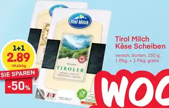 MPreis Tirol Milch Käse Scheiben Angebot