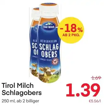 MPreis Tirol Milch Schlagobers Angebot