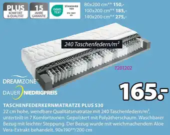 JYSK TASCHENFEDERKERNMATRATZE PLUS S30 Angebot