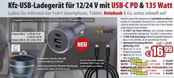 Pearl Kfz-USB-Ladegerät für 12/24 V mit USB-C PD & 135 Watt Angebot