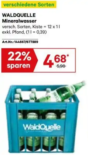 Lagerhaus WALDQUELLE Mineralwasser Angebot