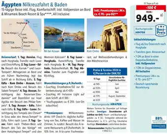 Lidl Reisen Ägypten Nilkreuzfahrt & Baden Angebot