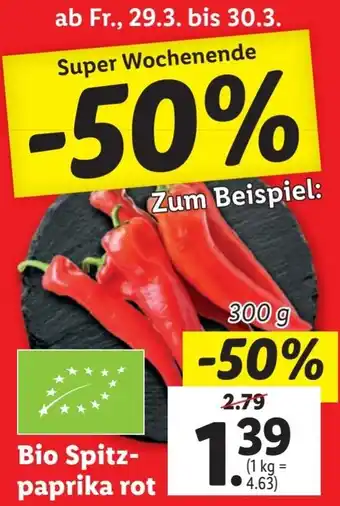 Lidl Bio Spitz- paprika rot Angebot