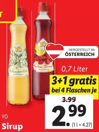 Lidl YO Sirup Angebot