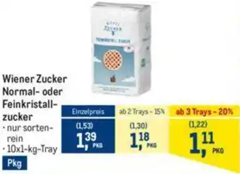 Metro Wiener Zucker Normal- oder Feinkristall- zucker Angebot