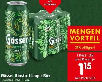 Interspar Gösser Biostoff Lager Bier Angebot