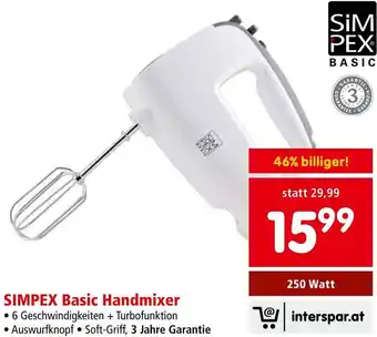 Interspar SIMPEX Basic Handmixer Angebot