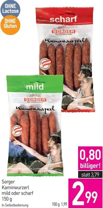 Sutterlüty Sorger Kaminwurzerl mild oder scharf 150 g Angebot