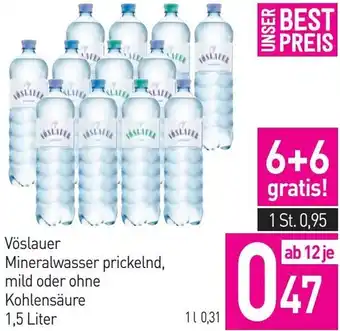 Sutterlüty Vöslauer Mineralwasser prickelnd, mild oder ohne Kohlensäure 1,5 Liter Angebot