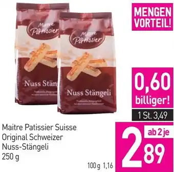 Sutterlüty Maitre Patissier Suisse Original Schweizer Nuss-Stängeli 250 g Angebot