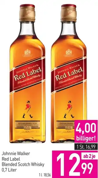 Sutterlüty Johnnie Walker Red Label Blended Scotch Whisky 0,7 Liter Angebot