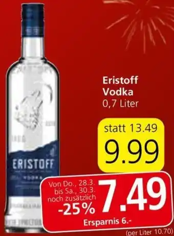 Spar Eristoff Vodka 0,7 Liter Angebot