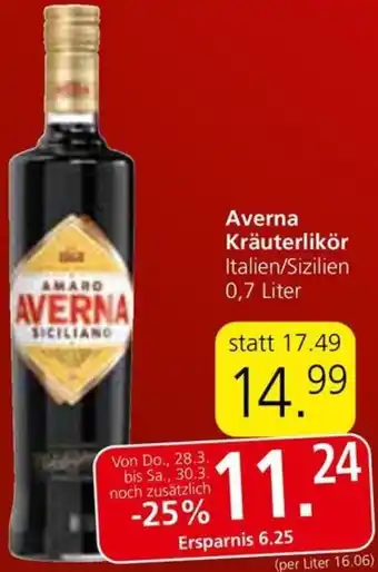 Spar Averna Kräuterlikör Italien/Sizilien 0,7 Liter Angebot