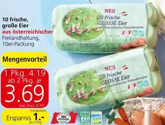 Spar 10 frische, große Eier Angebot