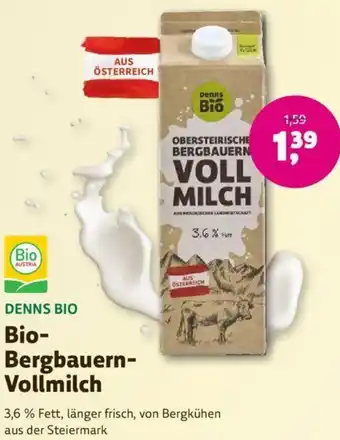 Denn's Biomarkt Bio- Bergbauern- Vollmilch Angebot