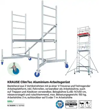 Lagerhaus KRAUSE Clim Tec Aluminium-Arbeitsgerüst Angebot