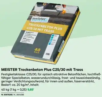 Lagerhaus MEISTER Trockenbeton Plus C25/30 mit Trass Angebot