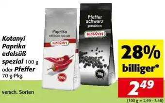 Nah&Frisch Kotanyi Paprika edelsüß spezial 100 g oder Pfeffer 70 g-Pkg. Angebot