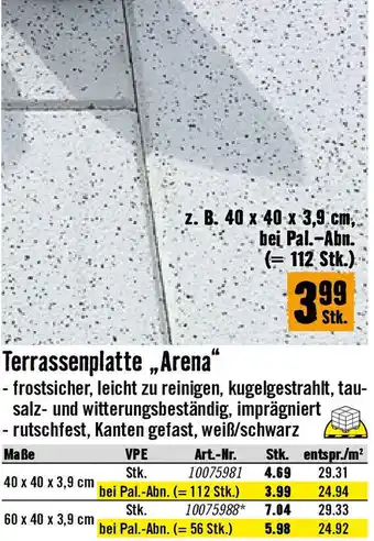 Hornbach Terrassenplatte Arena Angebot