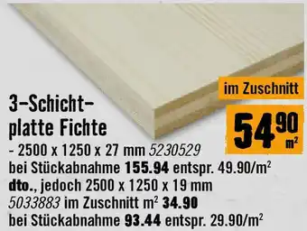 Hornbach 3-Schicht- platte Fichte Angebot