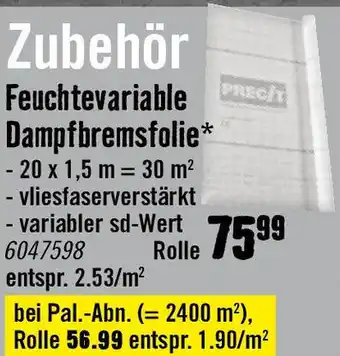 Hornbach Feuchtevariable Dampfbremsfolie Angebot