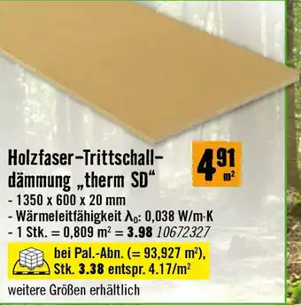 Hornbach Holzfaser-Trittschall- dämmung therm SD Angebot