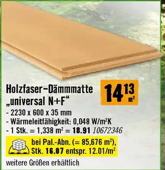 Hornbach Holzfaser-Dämmmatte universal N+F Angebot