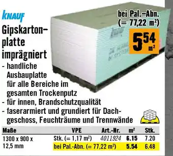 Hornbach Gipskarton- platte imprägniert Angebot