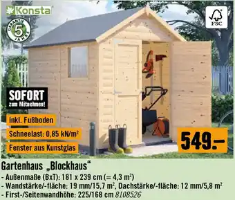 Hornbach Gartenhaus Blockhaus Angebot