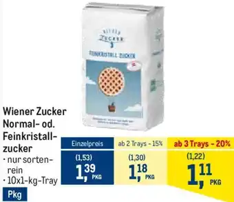 Metro Wiener Zucker Normal-od. Feinkristall- zucker Angebot