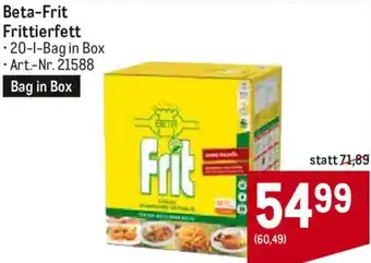 Metro Beta-Frit Frittierfett Angebot