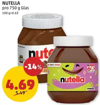 PENNY NUTELLA pro 750 g Glas Angebot