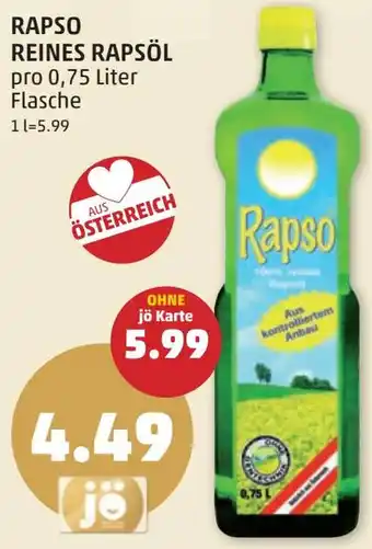 PENNY RAPSO REINES RAPSÖL Angebot