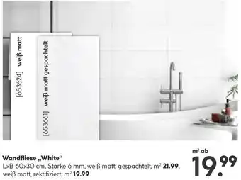 Hellweg Wandfliese White Angebot