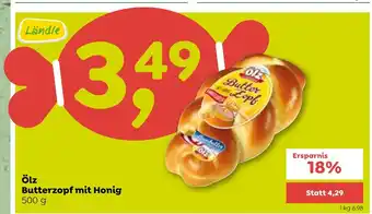 ADEG Ölz Butterzopf mit Honig 500 g Angebot