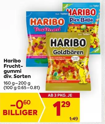 Billa Haribo Frucht- gummi 160-200g Angebot