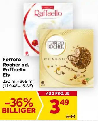 Billa Ferrero Rocher od. Raffaello Eis 220-368ml Angebot