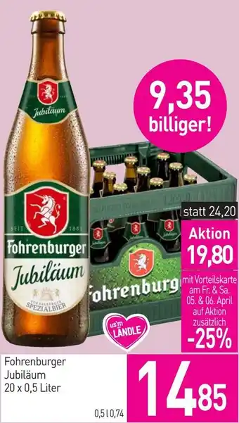 Sutterlüty Fohrenburger Jubiläum 20 x 0.5 Liter Angebot
