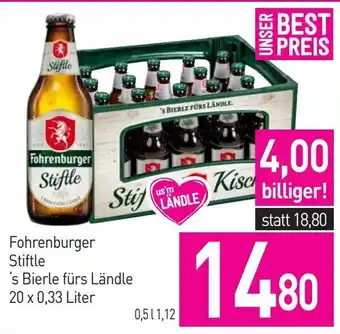 Sutterlüty Fohrenburger Stiftle 's Bierle fürs Ländle 20 x 0.33 Liter Angebot