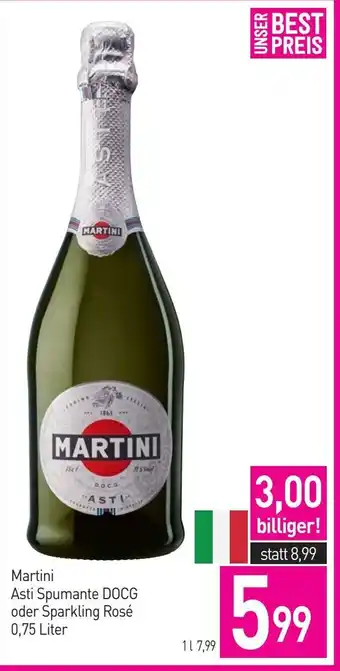Sutterlüty Martini Asti Spumante DOCG oder Sparkling Rosé 0.75 Liter Angebot