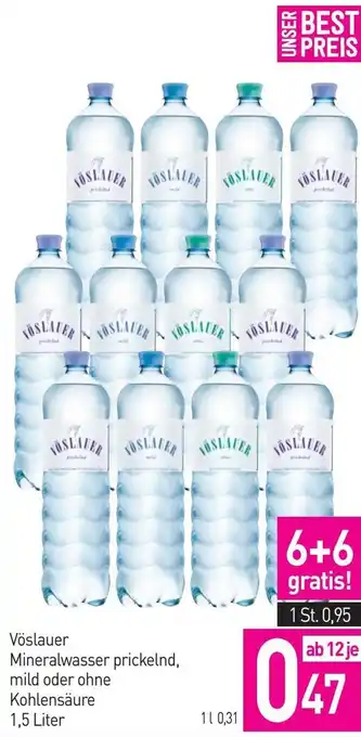 Sutterlüty Vöslauer Mineralwasser prickelnd, mild oder ohne Kohlensäure 1.5L; Angebot